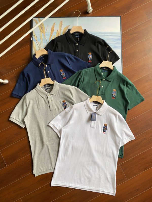 Luxury Ralph Lauren Short-Sleeved T-Shirts Gray Cotton Embroidered Collection