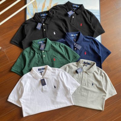 Best Selling Ralph Lauren Short-Sleeved T-Shirts White Cotton Logo Style