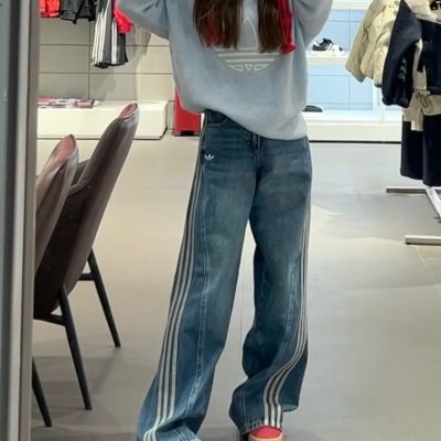 Premium Quality Adidas Jeans Black Striped Collection