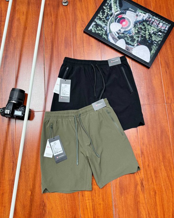High Quality Lululemon Shorts Black Polyester Breathable Collection