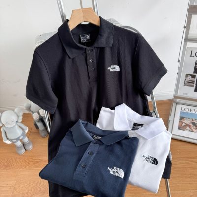 Premium The North Face Short-Sleeved T-Shirts Black Cotton Embroidered Style