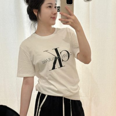 Luxury Calvin Klein Short Sleeves Black Cotton Casual Luxury
