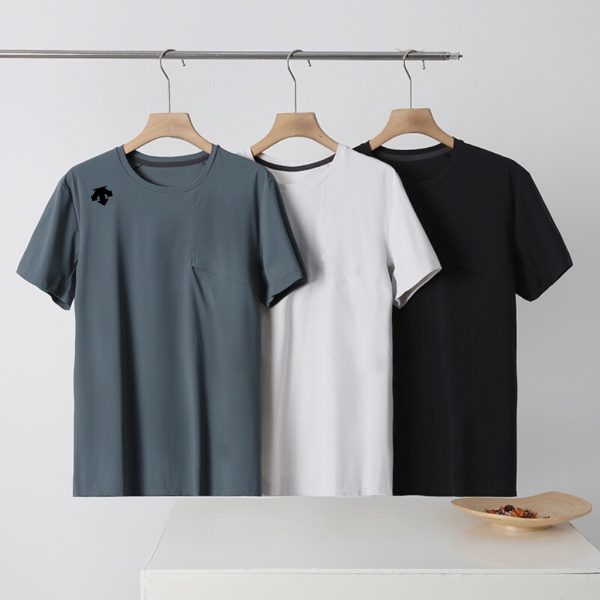 High Quality Descente Short Sleeves White Nylon Collection