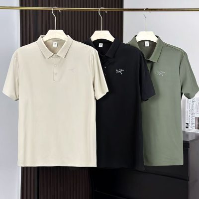 High Quality Descente Polo Shirt Black Polyester Classic Luxury