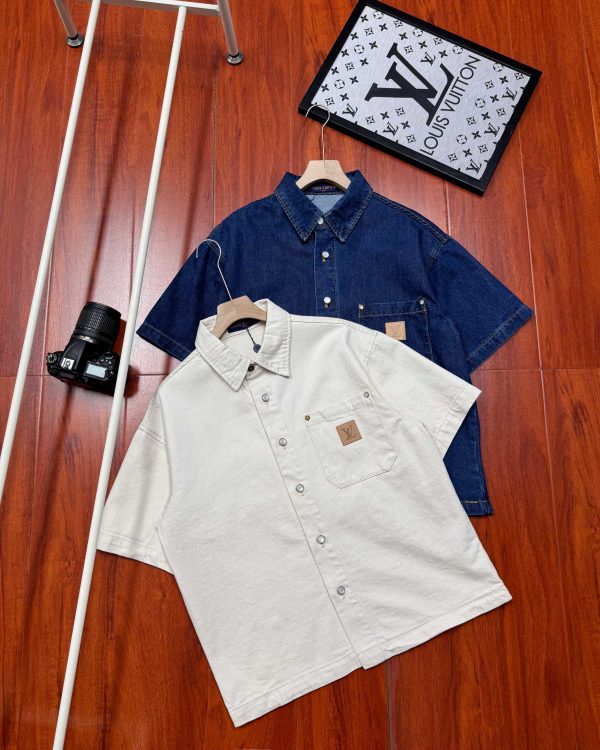 Premium Louis Vuitton Short Sleeves Denim Logo Collection