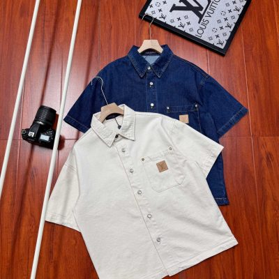 Premium Louis Vuitton Short Sleeves Denim Logo Collection