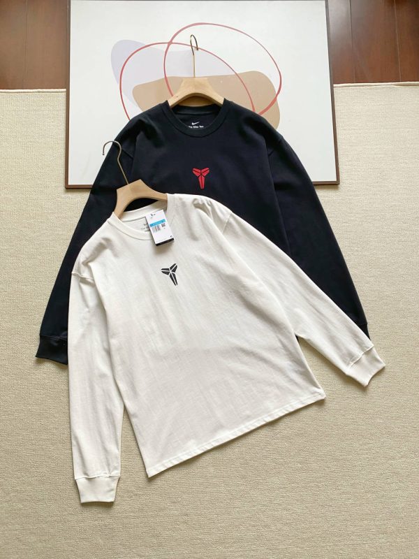 Luxury Nike Long Sleeves Black Cotton Logo Luxury