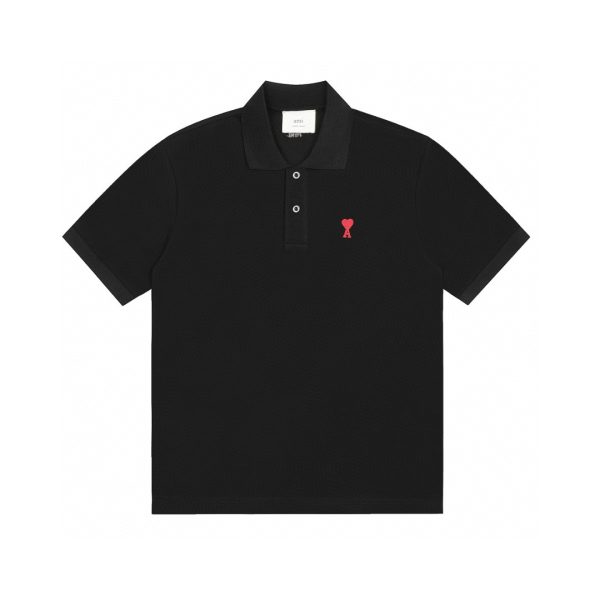 Best Selling Ami Short-Sleeved Shirt Red Cotton Classic Collection