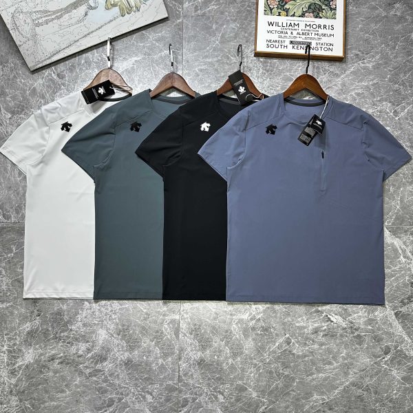 High Quality Descente Short Sleeves Black Breathable Style