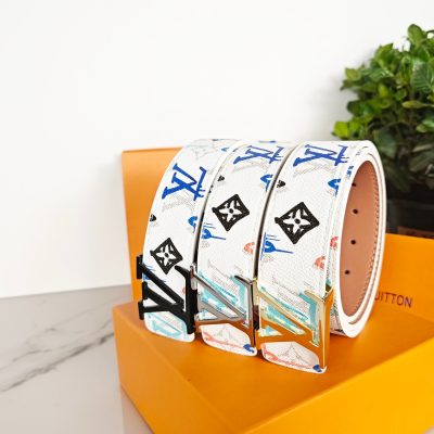 Premium Quality Louis Vuitton Belt White Classic Style