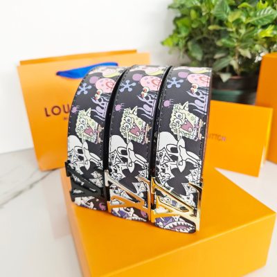 Luxury Louis Vuitton Belt Black Classic Style
