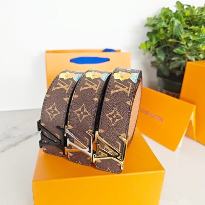 Premium Louis Vuitton Belt Brown Classic Collection