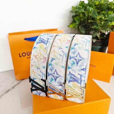 Luxury Louis Vuitton Belt White Classic Collection