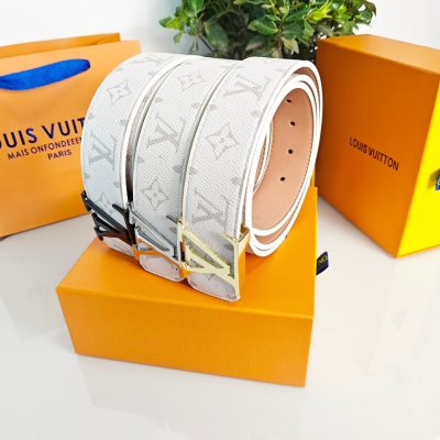 Luxury Louis Vuitton Belt White Classic Style