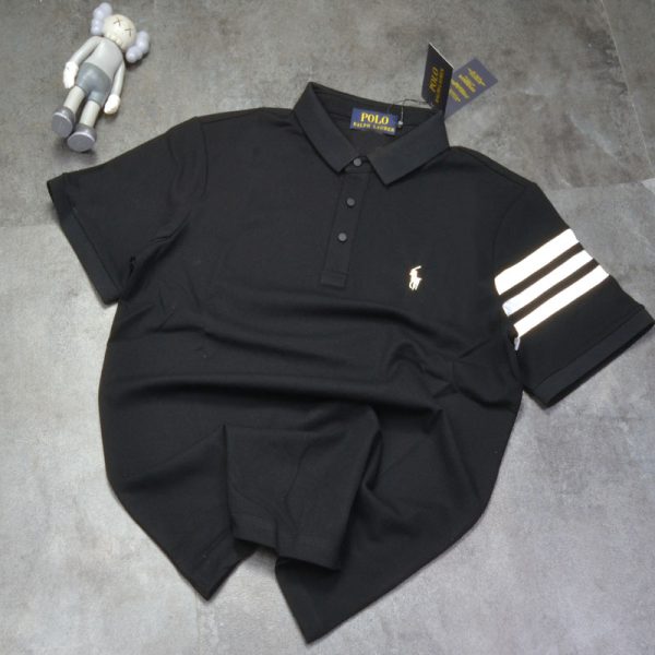 Premium Ralph Lauren Short-Sleeved Shirts Black Cotton Embroidered Luxury