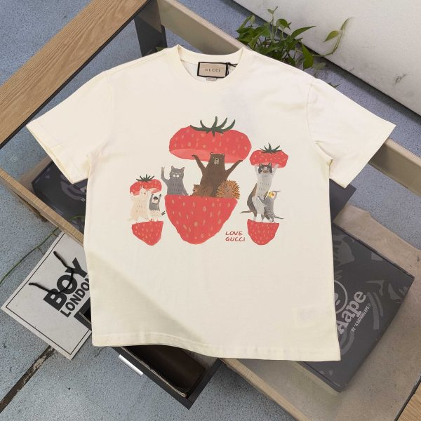Premium Gucci Short Sleeves Cotton Logo Luxury