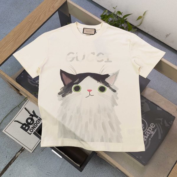 Premium Gucci Short Sleeves Cotton Logo Style