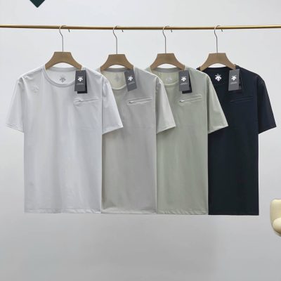 Premium Descente Short Sleeves White Nylon Breathable Style