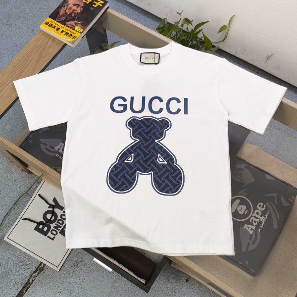 Premium Gucci Short Sleeves Black Cotton Logo Luxury