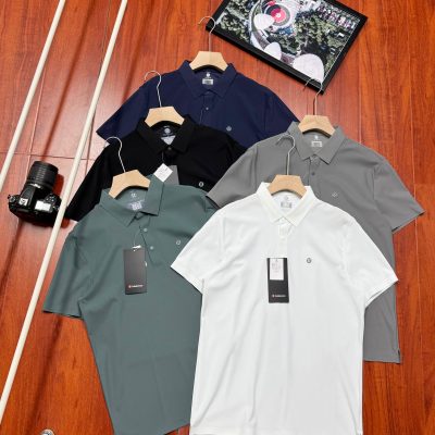 High Quality Lululemon Short-Sleeved Black Cotton Casual Luxury