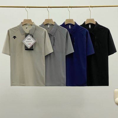 Premium Descente Short-Sleeved T-Shirts Black Casual Collection