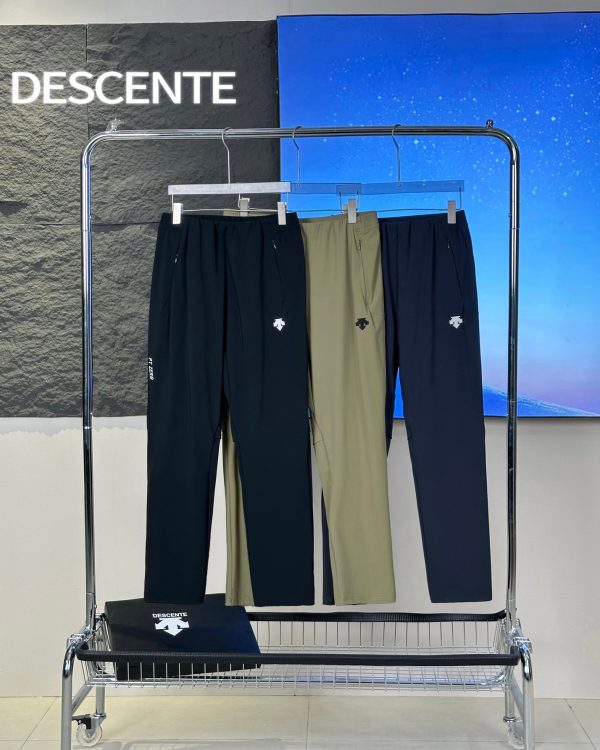 Premium Quality Descente Trousers Black Silk Casual Luxury