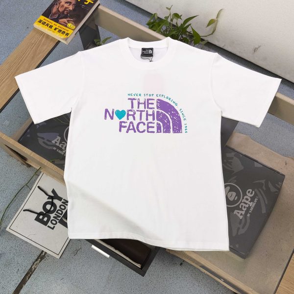 Luxury The North Face Short Sleeves Black Cotton Logo Style