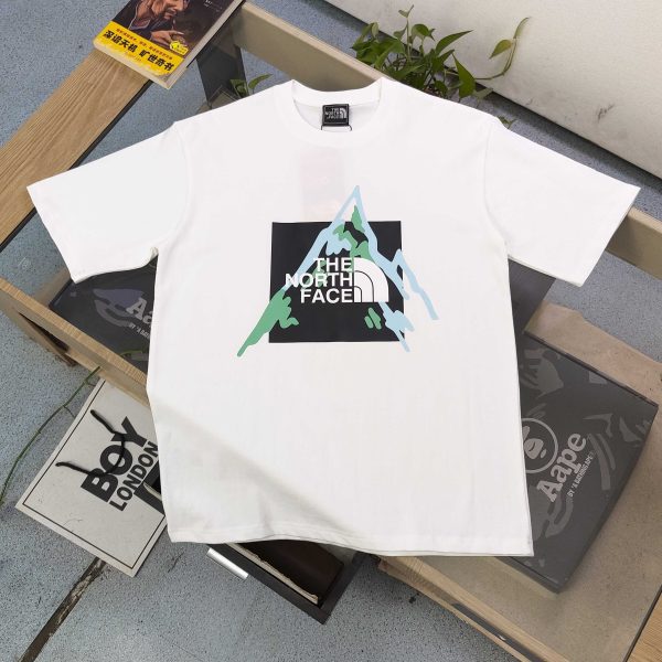 Luxury The North Face Short Sleeves Black Cotton Logo Style