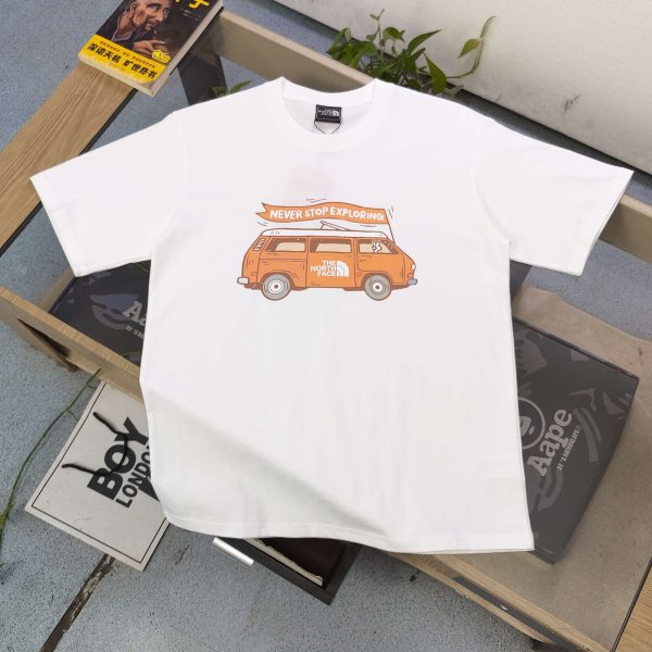 Premium The North Face Short Sleeves Black Cotton Logo Style