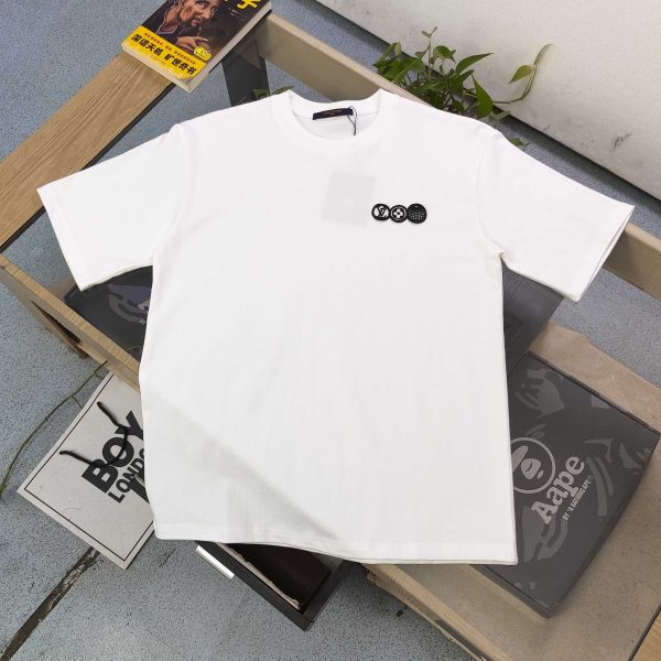 High Quality Louis Vuitton Short Sleeves Black Cotton Logo Collection