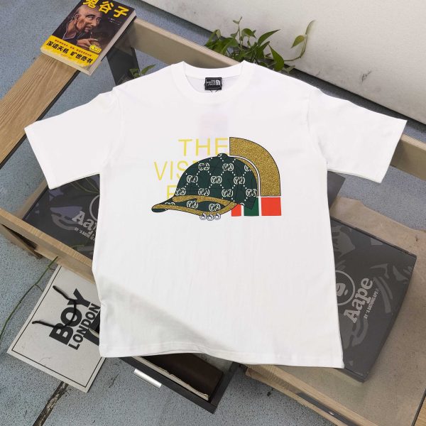 Best Selling Gucci Short Sleeves Black Cotton Logo Collection
