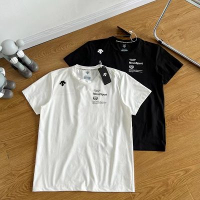 Premium Descente Short-Sleeved White Cotton Breathable Luxury