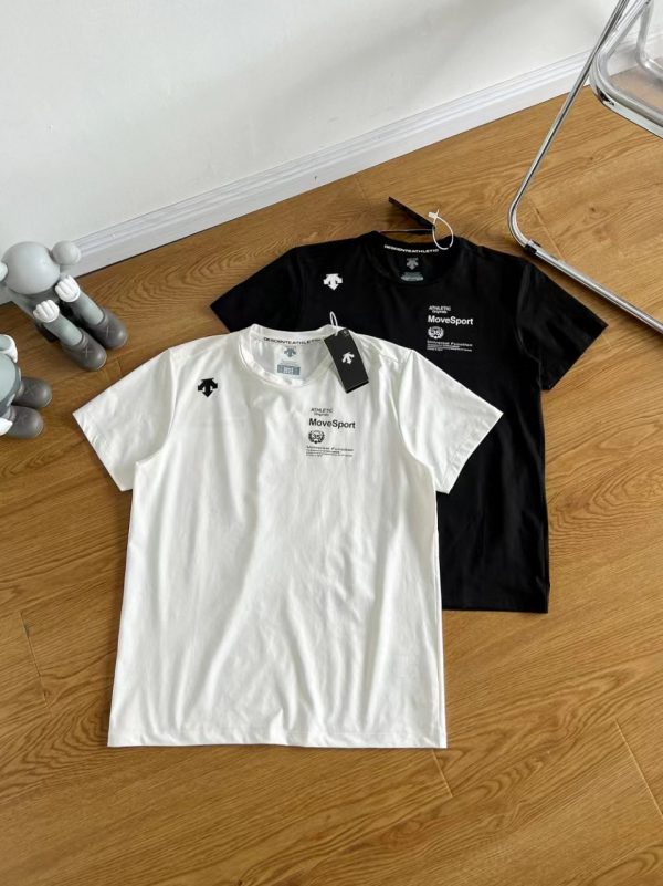 Premium Descente Short-Sleeved White Cotton Breathable Luxury