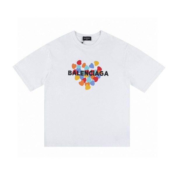 Luxury Balenciaga Short Sleeves Black Cotton Logo Style