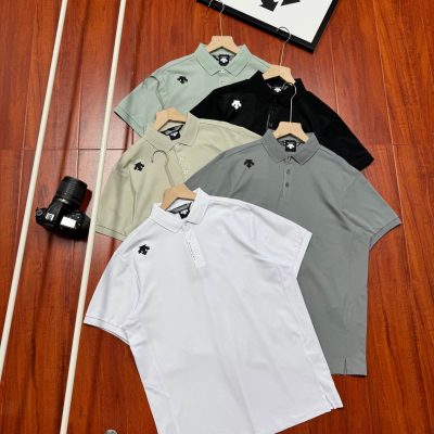 Luxury Descente Short Sleeves Black Polyester Formal Collection