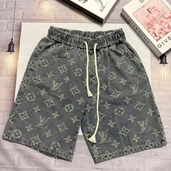 Premium Quality Louis Vuitton Shorts Denim Print Luxury