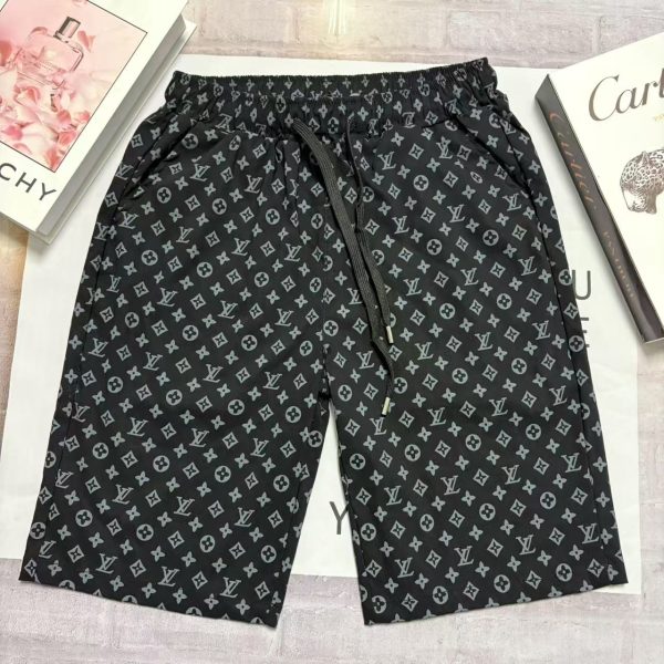 High Quality Louis Vuitton Shorts Black Silk Logo Collection