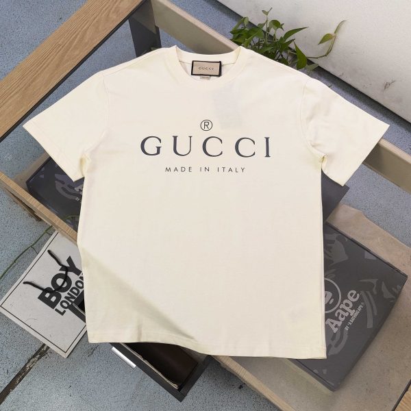 Premium Quality Gucci Short Sleeves Black Cotton Classic Collection