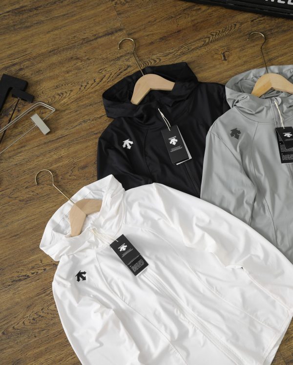 Premium Descente Cardigans White Nylon Casual Style