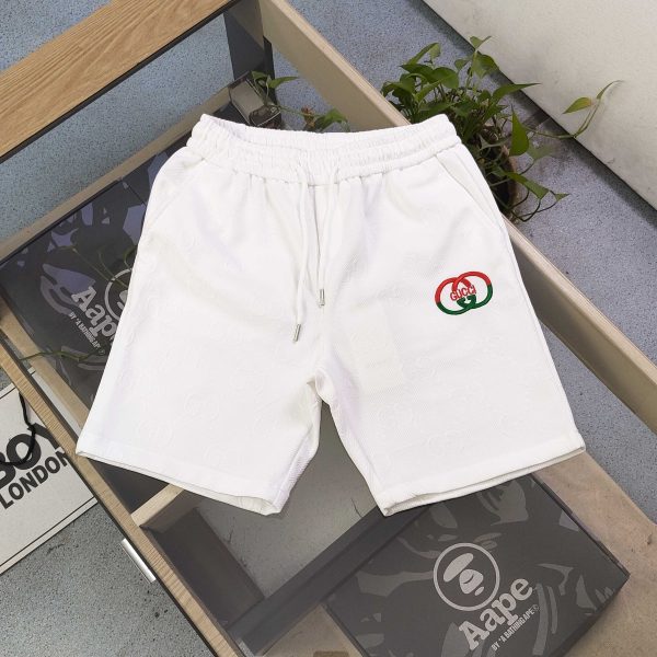 Luxury Gucci Shorts Red Knit Logo Style