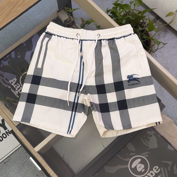 High Quality Burberry Shorts Navy Plaid Luxury