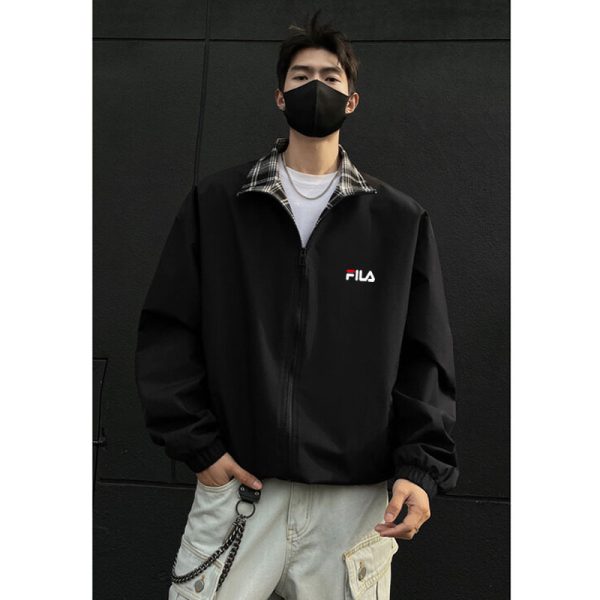 Best Selling Fila Jacket Black Elegant Style