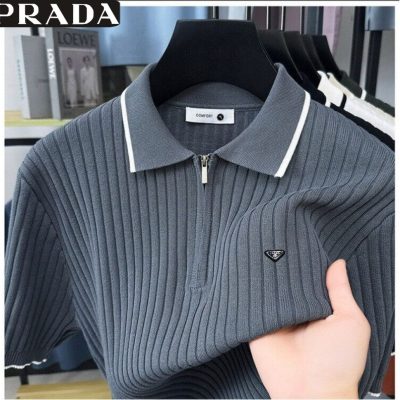 Luxury Prada Short-Sleeved Shirts Black Silk Luxury