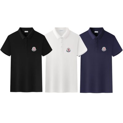 High Quality Moncler Short-Sleeved Black Cotton Logo Collection