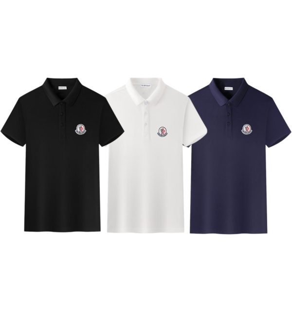 High Quality Moncler Short-Sleeved Black Cotton Logo Collection