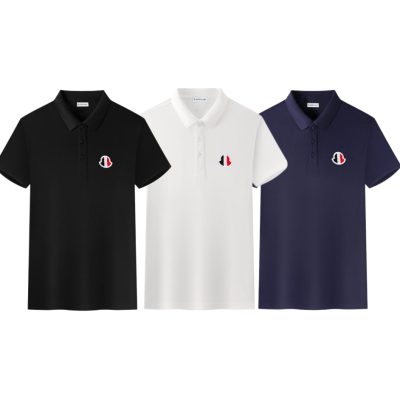 Luxury Moncler Short-Sleeved Black Cotton Logo Collection