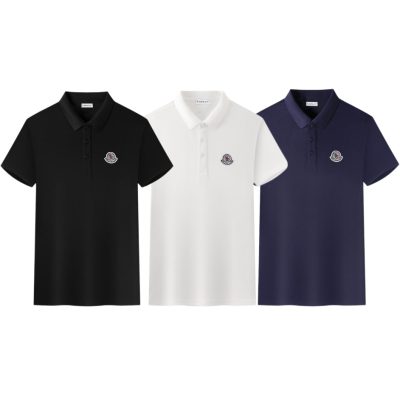 Luxury Moncler Short-Sleeved Black Cotton Logo Style