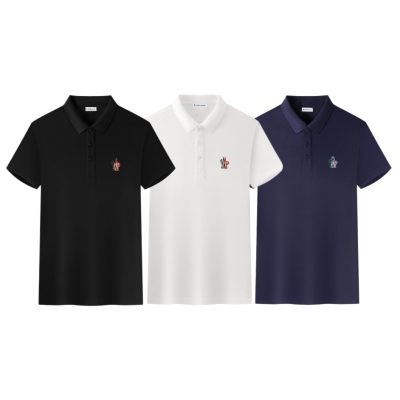 Premium Moncler Short-Sleeved Black Cotton Logo Collection