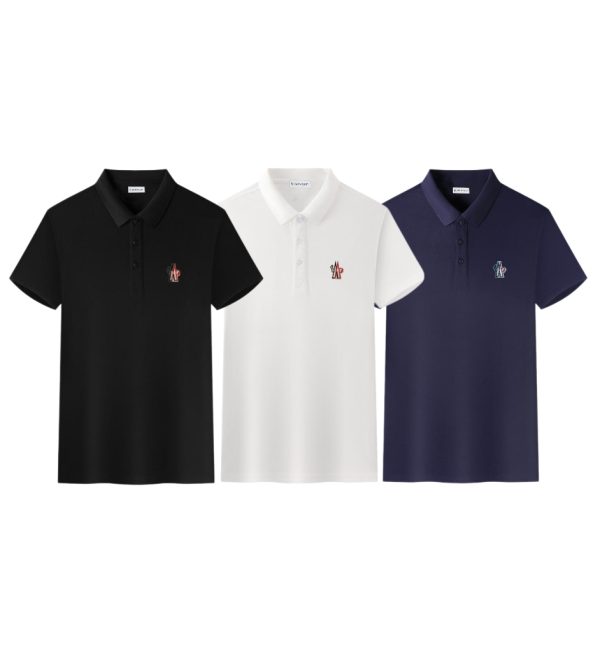 Premium Moncler Short-Sleeved Black Cotton Logo Collection