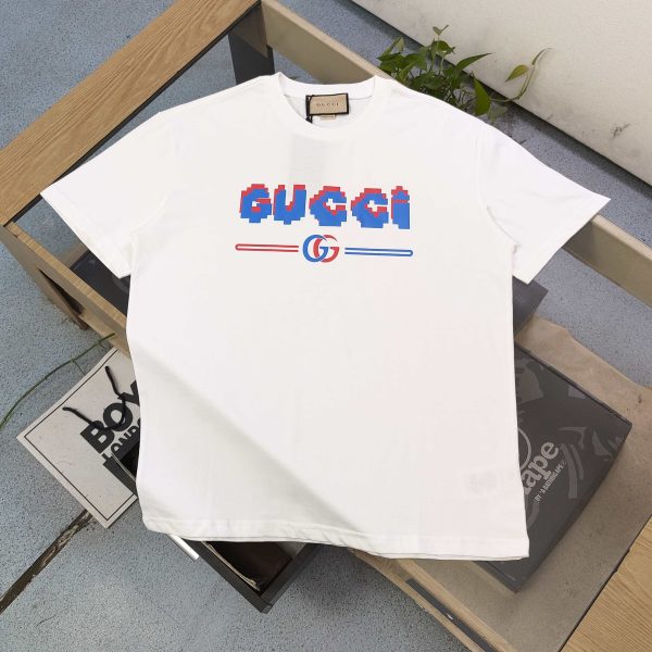 Premium Gucci Short Sleeves Black Cotton Logo Luxury
